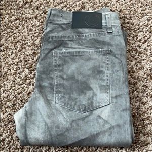 Dark gray washed denim